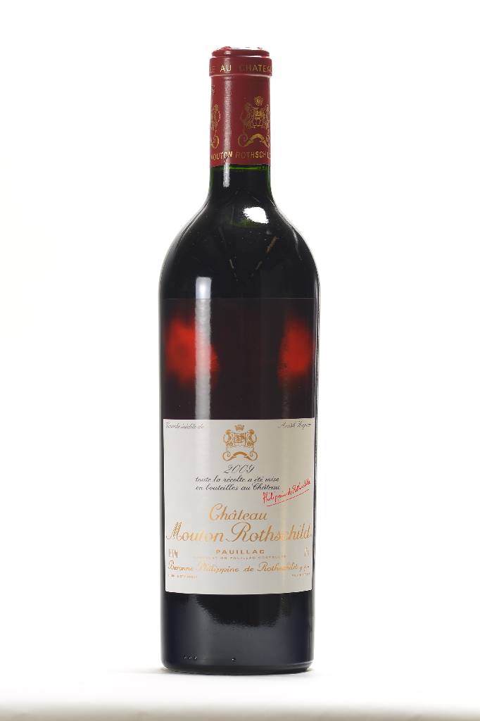 1 Flasche 2009 Chateau Mouton Rothschild, Pauillac, Künstleretikett: Anish Kapoor, ca. 75 cl, Füllstand: ca. into neck, in Originalholzkiste, ...