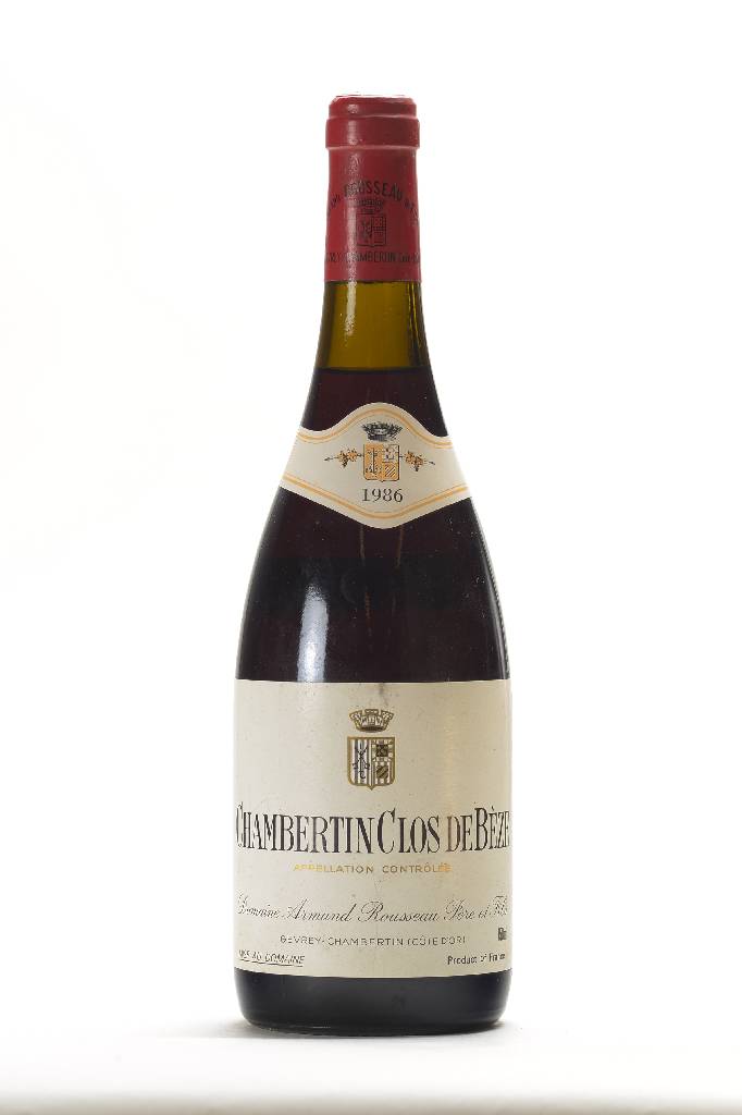 1 Flasche 1986 Chambertin Clos de Beze DomaineArmand Rousseau Pere et Fils, Cote d'Or, ca.75 cl, Abstand zwischen Kapsel und Wein: ca. 2,1 cm, ...