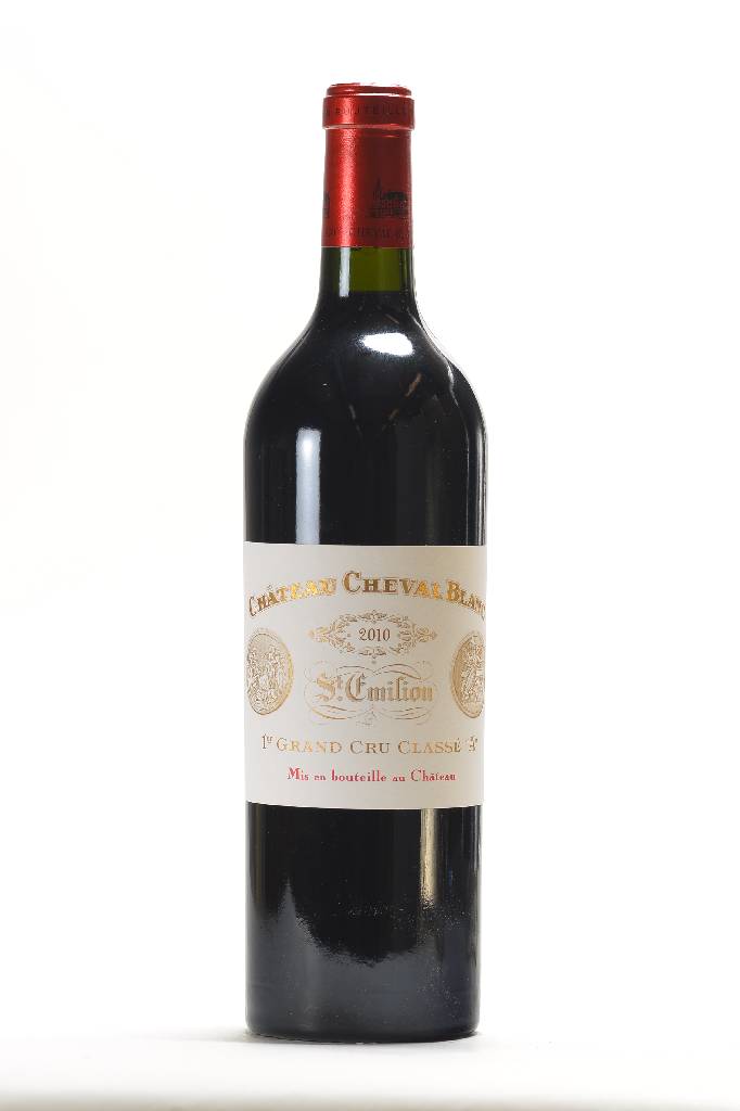 1 Flasche 2010 Chateau Cheval Blanc, St. Emilion, Premier Grand Cru Classe, ca. 75 cl, Füllstand: ca. into neck, unverkostet, 14,5 % Vol., ...