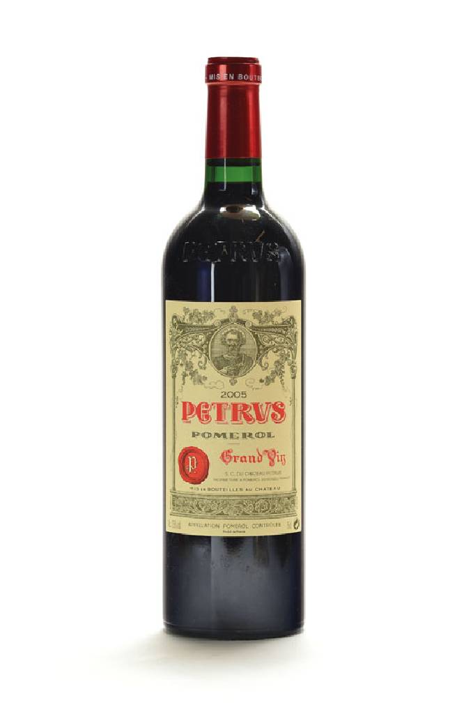 1 Flasche 2005 Chateau Petrus, Pomerol, ca. 75 cl, Füllstand: ca. into neck, unverkostet, 13,5 % Vol., sehr guter Erhaltungszustand, selten im ...