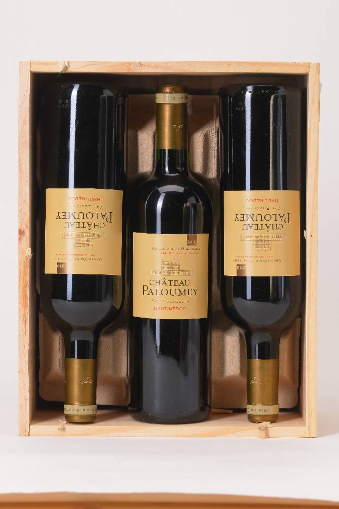 6 Flaschen 2010 Chateau Palumey, Haut-Medoc, Cru Bourgeois, je ca. 75 cl, 14 % Vol., Füllstände: je ca. into neck, unverkostet, in der ...