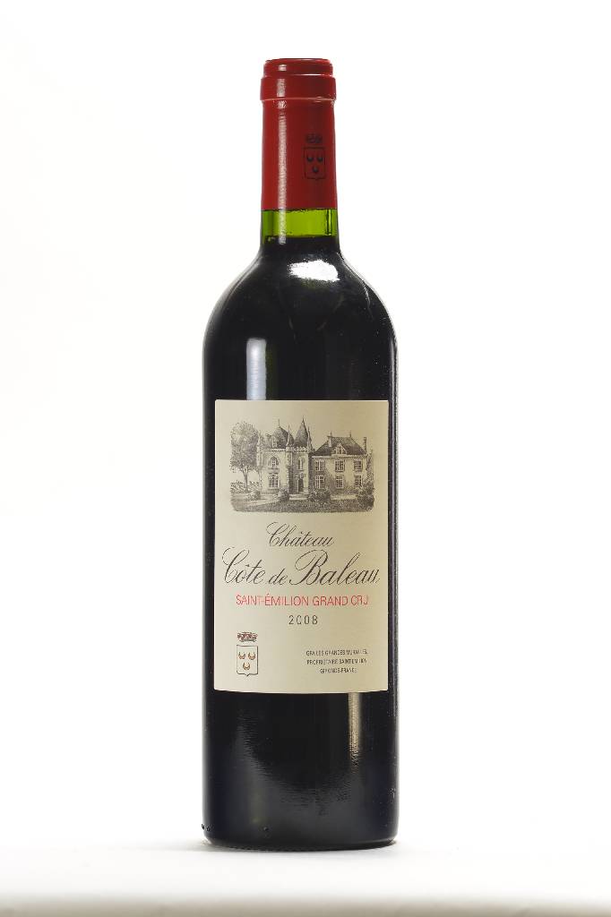 2 Flaschen 2008 Chateau Cote de Baleau, Saint Emilion, Grand Cru, je ca. 75 cl, 13,5 %Vol, Füllstände: je ca. into neck, selten im Angebot, 1 ...