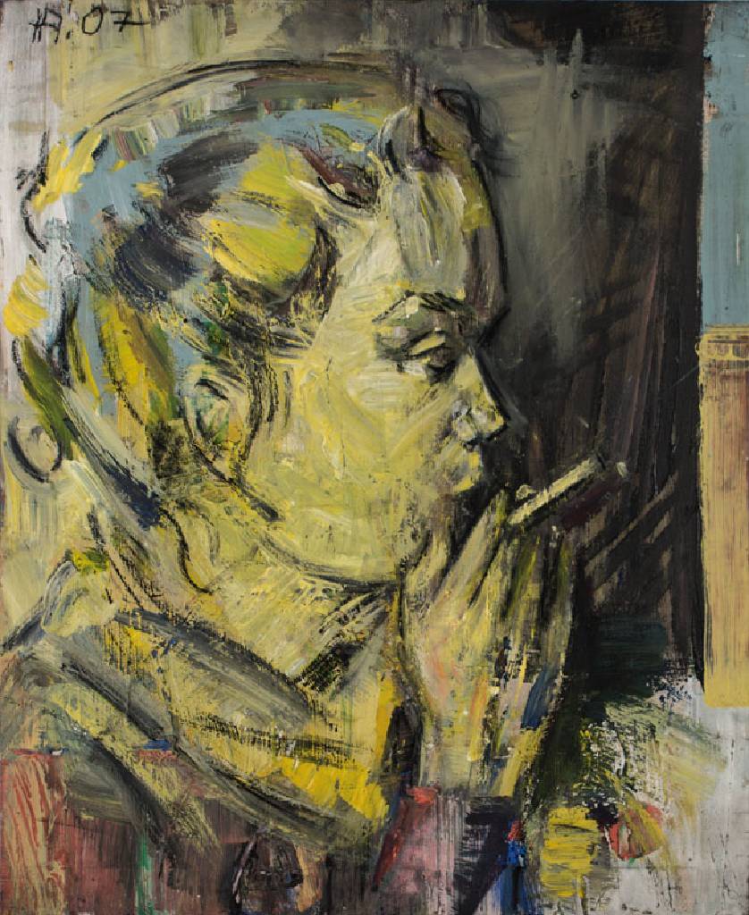Heiko Pippig, geb. 1951, Schüler von Markus Lüpertz, hier: Charakterporträt Mädchen, Acryl/Lwd, ca. 85x70 cm, signiert links oben HP 07 kleiner ...