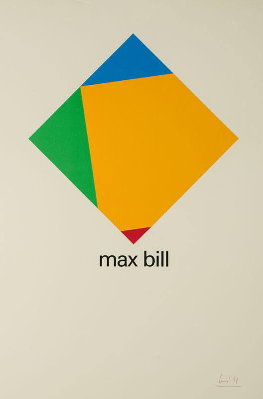 Max Bill, 1908-1994, zwei Quadrate mit verwanderten pythagoräischen Dreiecken, Farbserigrafie, handsigniert, Blattmaß 61,5x41,5 cm