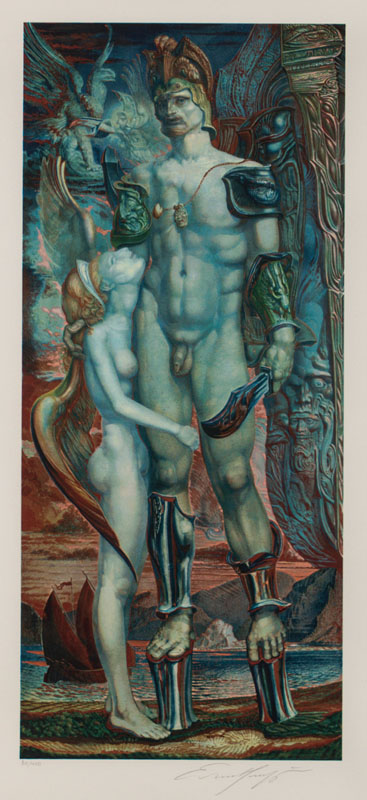 Detail a: Ernst Fuchs, 1930-2015, Konvolut aus 2 Farblithografien, Anemona, sign, 199/600, ca.50x36 cm, Daedalos und die Nymphe (aus dem Lohengrin-Zyklus), ...