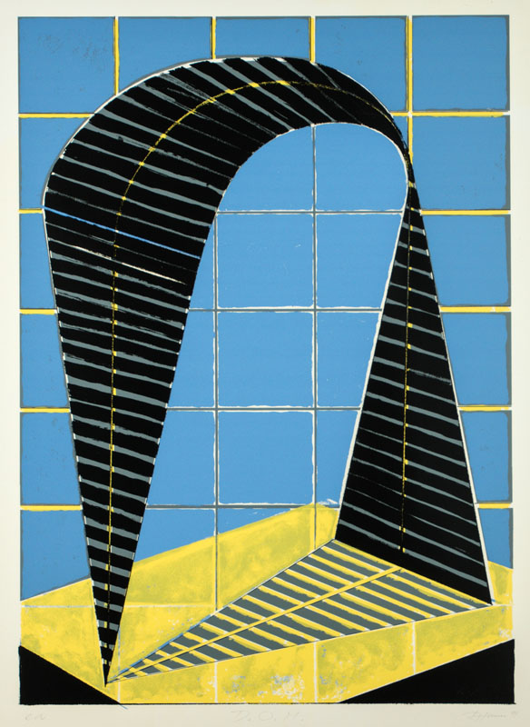 Prof. David D. Lauer, 1939-2014, D.O.M., Farbsiebdruck, sign, dat. 99, num. e.a., ca. 92x68 cm, unter Glas gerahmt