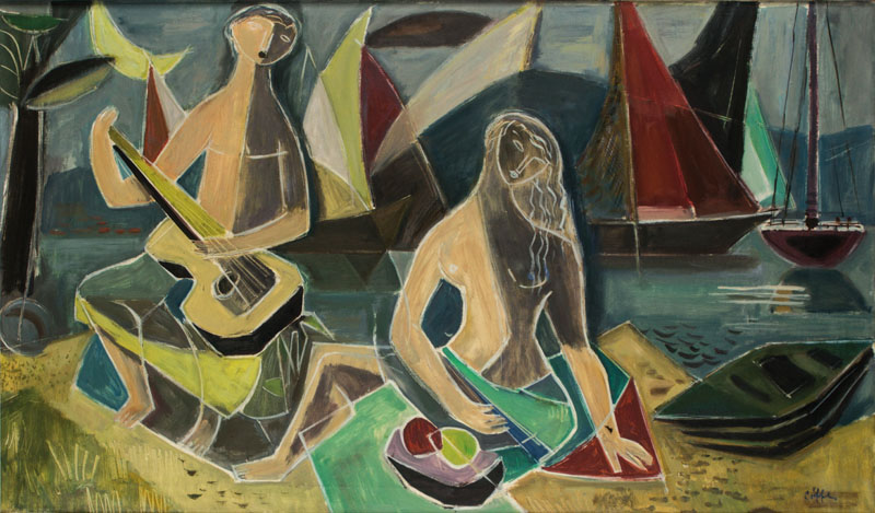 Paul Löffler, 1938-1995 Mannheim, abstrakte Darstellung, Acryl/Lwd, signiert rechts unten,ca.62x105 cm, Rahmen