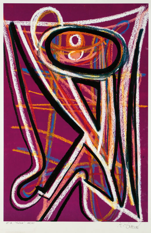 Zimcon, geb. 1938 Hannover, Meisterschüler von A.R. Penck, hier: Lithografie Future, aus Mappe Alpha 2001, signiert, e.a., ca.63x42 cm