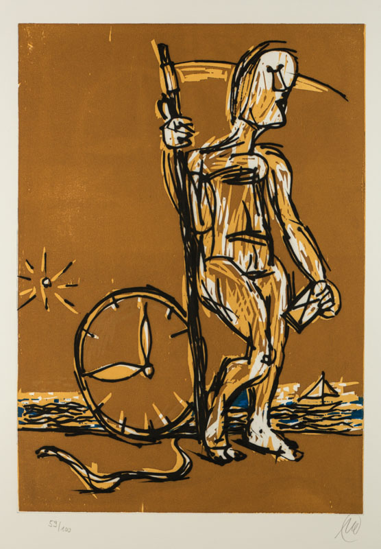 Markus Lüpertz, geb. 1941, Radierung/Holzschnitt auf Velin, handsign., num 59/100, dat. 2008, Aus der Edition für Maurice Lacroix