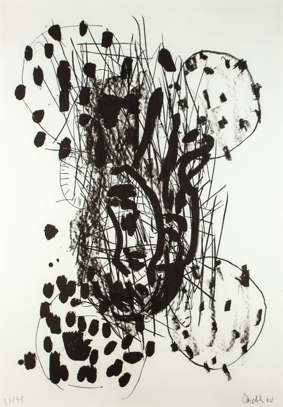 Georg Baselitz, geb. 1938, Suite 45, Lithografie auf Büttenpapier, signiert, num. 35/35, dat. 1990, 100x70 cm, unter Glas gerahmt
