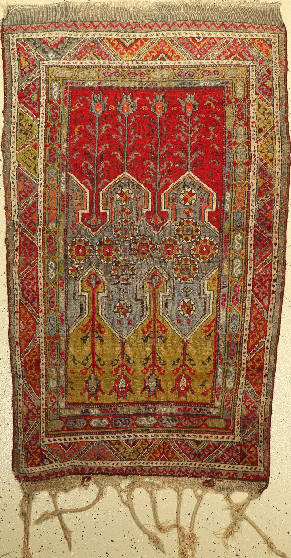 Anatolischer Tulpen-Teppich, alt, Türkei, um 1910, Wolle auf Wolle, ca. 156 x 92 cm, EHZ: 4