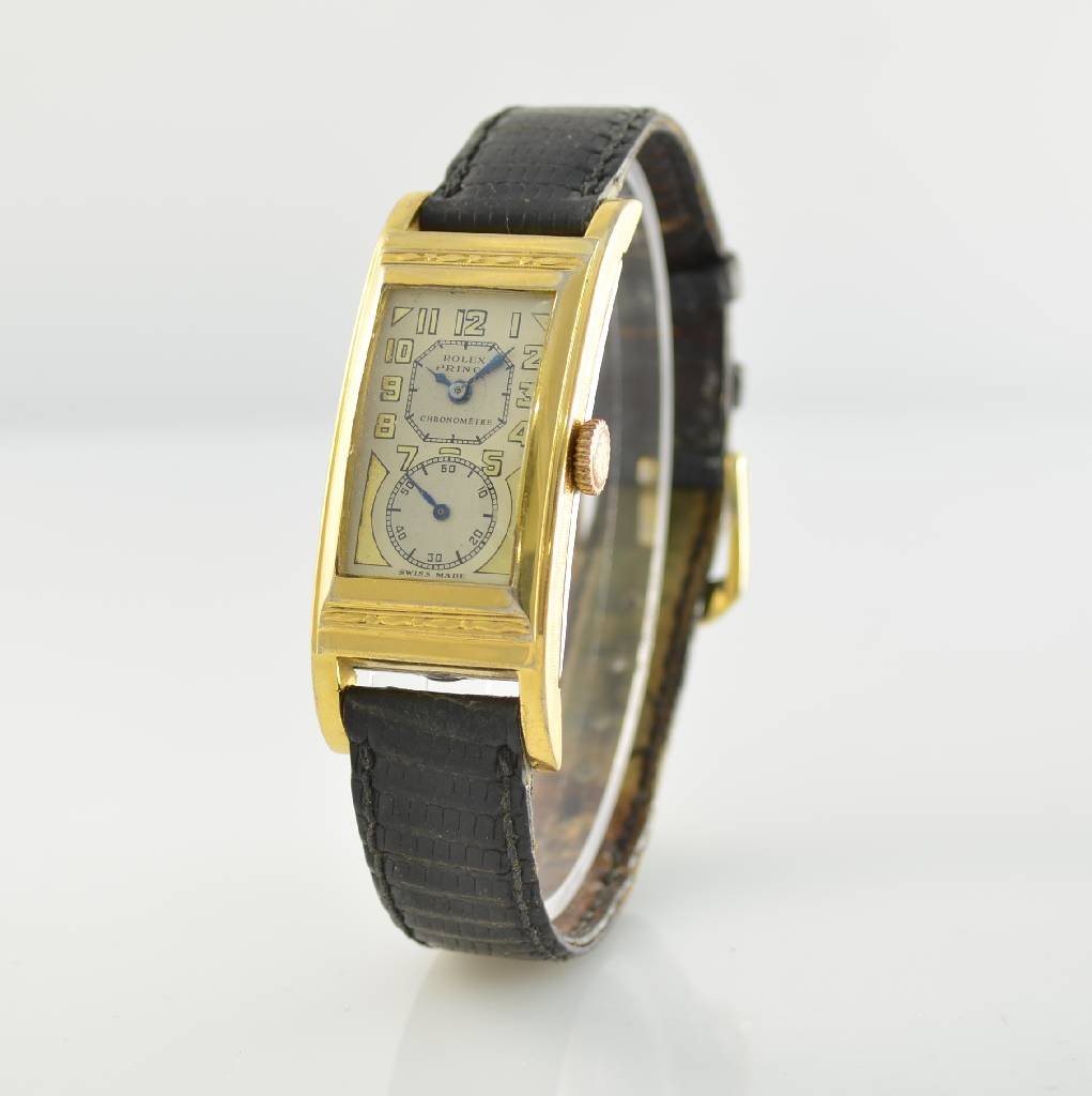 Detail b: GRUEN vergoldete, rechteckige Herrenarmbanduhr, Handaufzug, sog. Doctors watch, frühe Ausführung, Schweiz 1930er/40er Jahre, tailliertes Geh., in ...