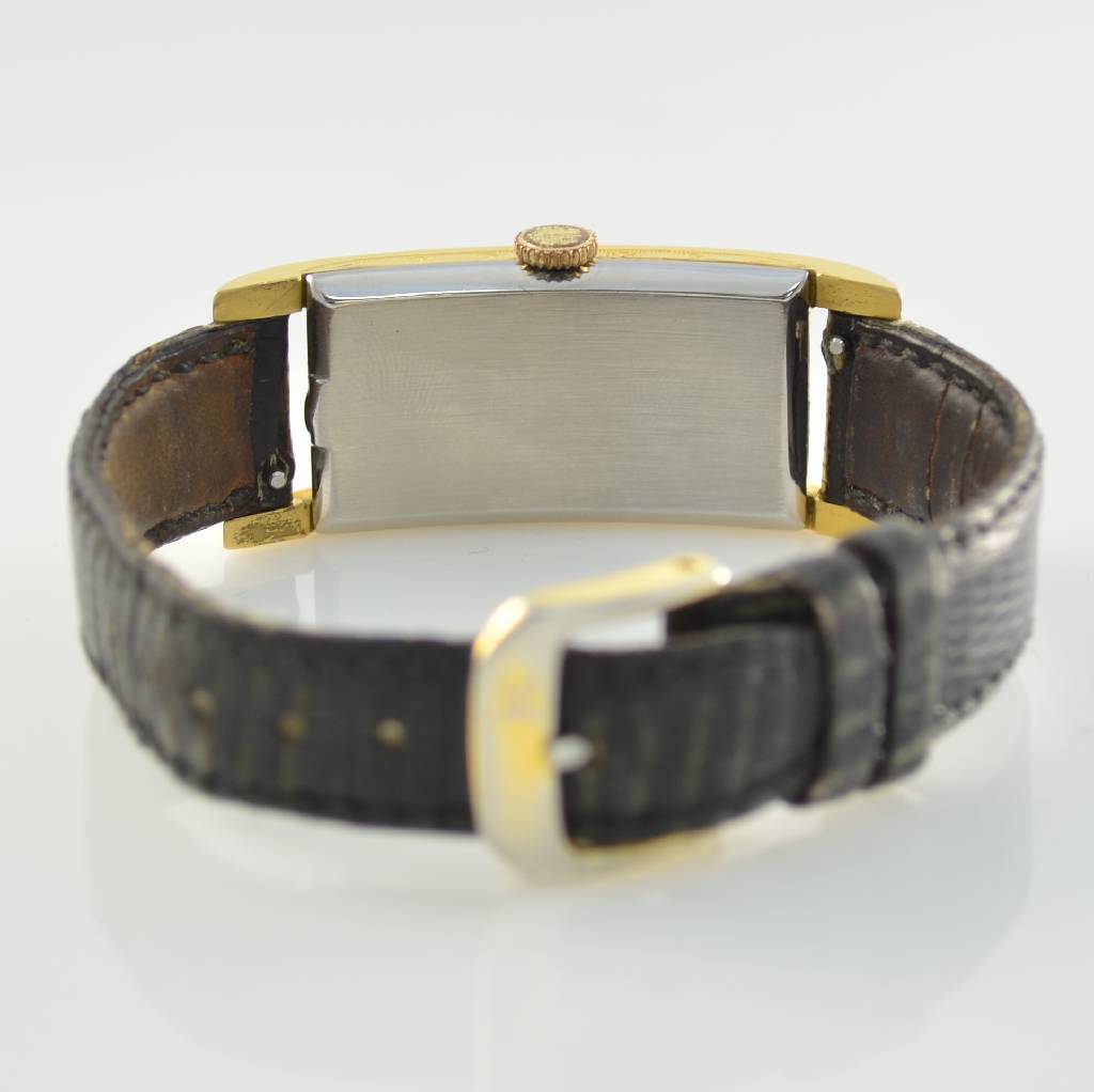 Detail c: GRUEN vergoldete, rechteckige Herrenarmbanduhr, Handaufzug, sog. Doctors watch, frühe Ausführung, Schweiz 1930er/40er Jahre, tailliertes Geh., in ...