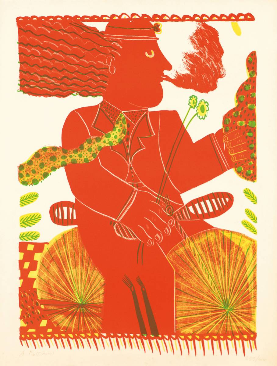 Alexandre Fassianos, geb. 1935, Farbserigraphie, sign, num. 222/440, Blattgr. 65x50 cm