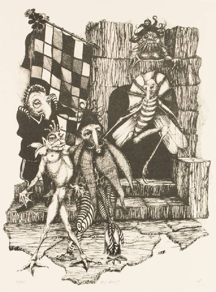 unbekannter Künstler, Lithografie, undeutlich sign., num 1/100, ca. 49x36 cm, PP