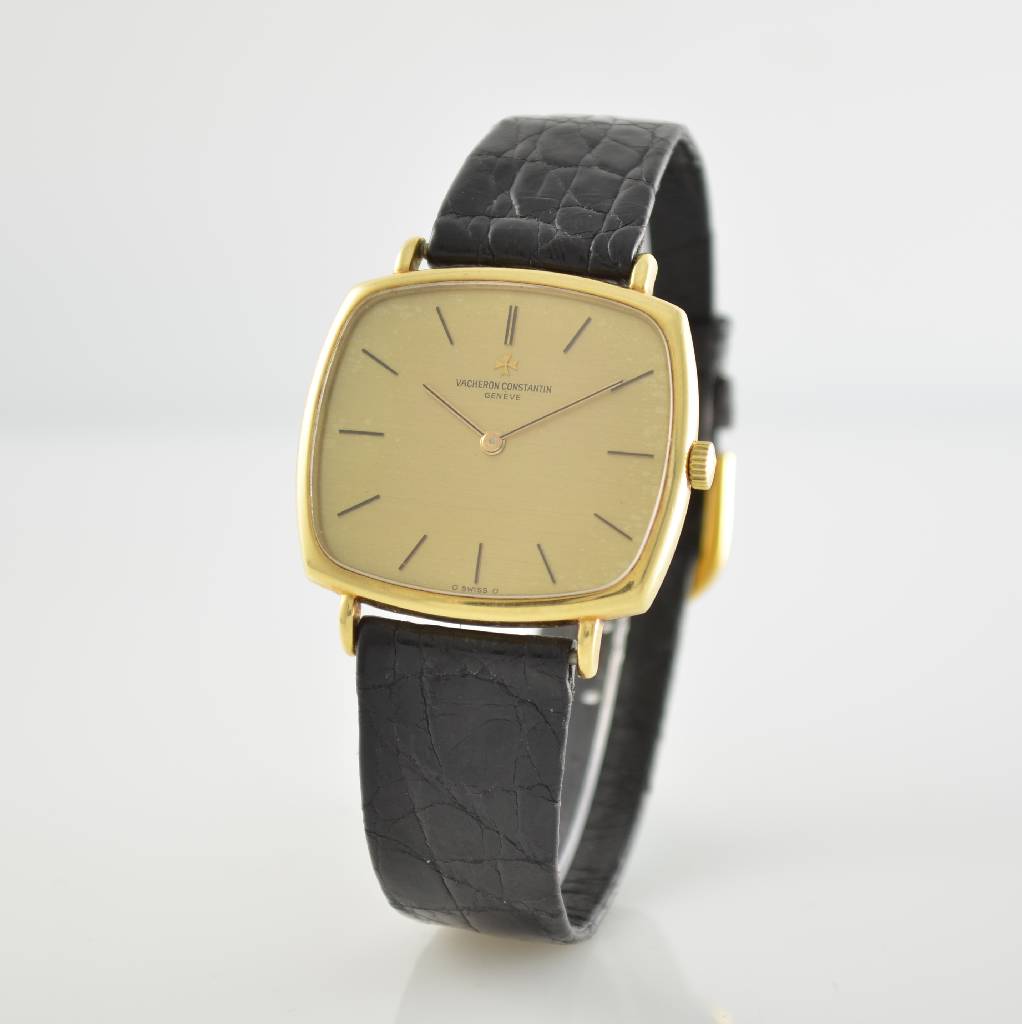 Detail b: VACHERON CONSTANTIN Herrenarmbanduhr in GG 750/000, Schweiz um 1975, Handaufzug, Ref. 39203, 2-teil. gedr. Gehäuse, gold. Zifferbl. m. aufges. ...