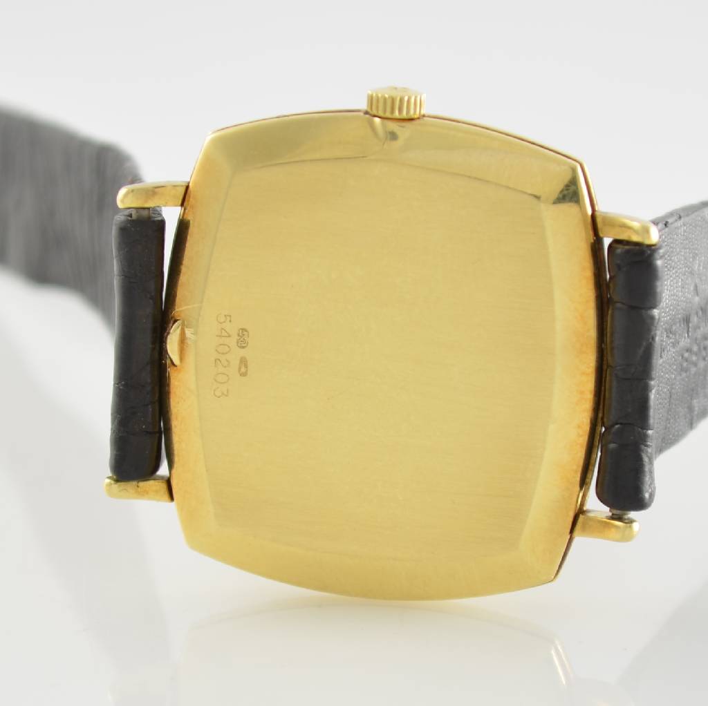 Detail c: VACHERON CONSTANTIN Herrenarmbanduhr in GG 750/000, Schweiz um 1975, Handaufzug, Ref. 39203, 2-teil. gedr. Gehäuse, gold. Zifferbl. m. aufges. ...