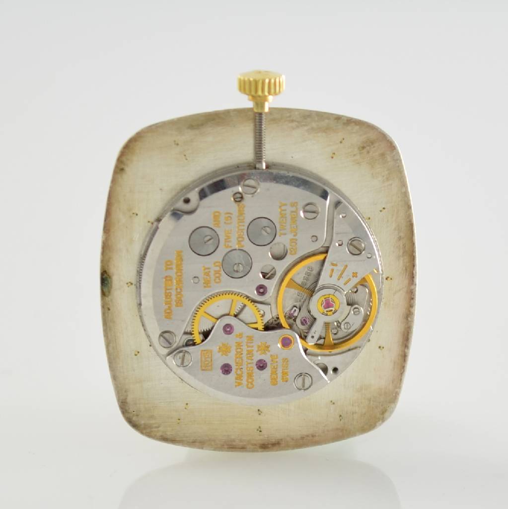 Detail d: VACHERON CONSTANTIN Herrenarmbanduhr in GG 750/000, Schweiz um 1975, Handaufzug, Ref. 39203, 2-teil. gedr. Gehäuse, gold. Zifferbl. m. aufges. ...