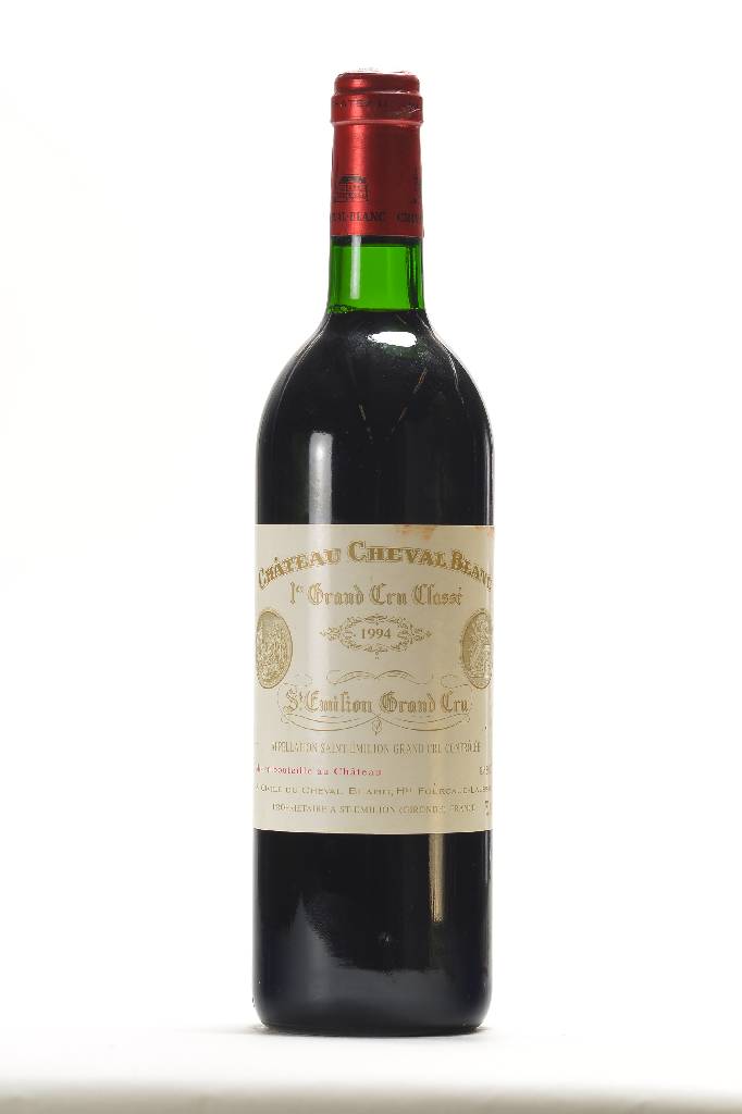 1 Flasche 1994 Chateau Cheval Blanc, Saint -Emilion, Premier Grand Cru Classe, ca. 75 cl,Füllstand: ca. top shoulder, 12,5 % vol., unverkostet, ...