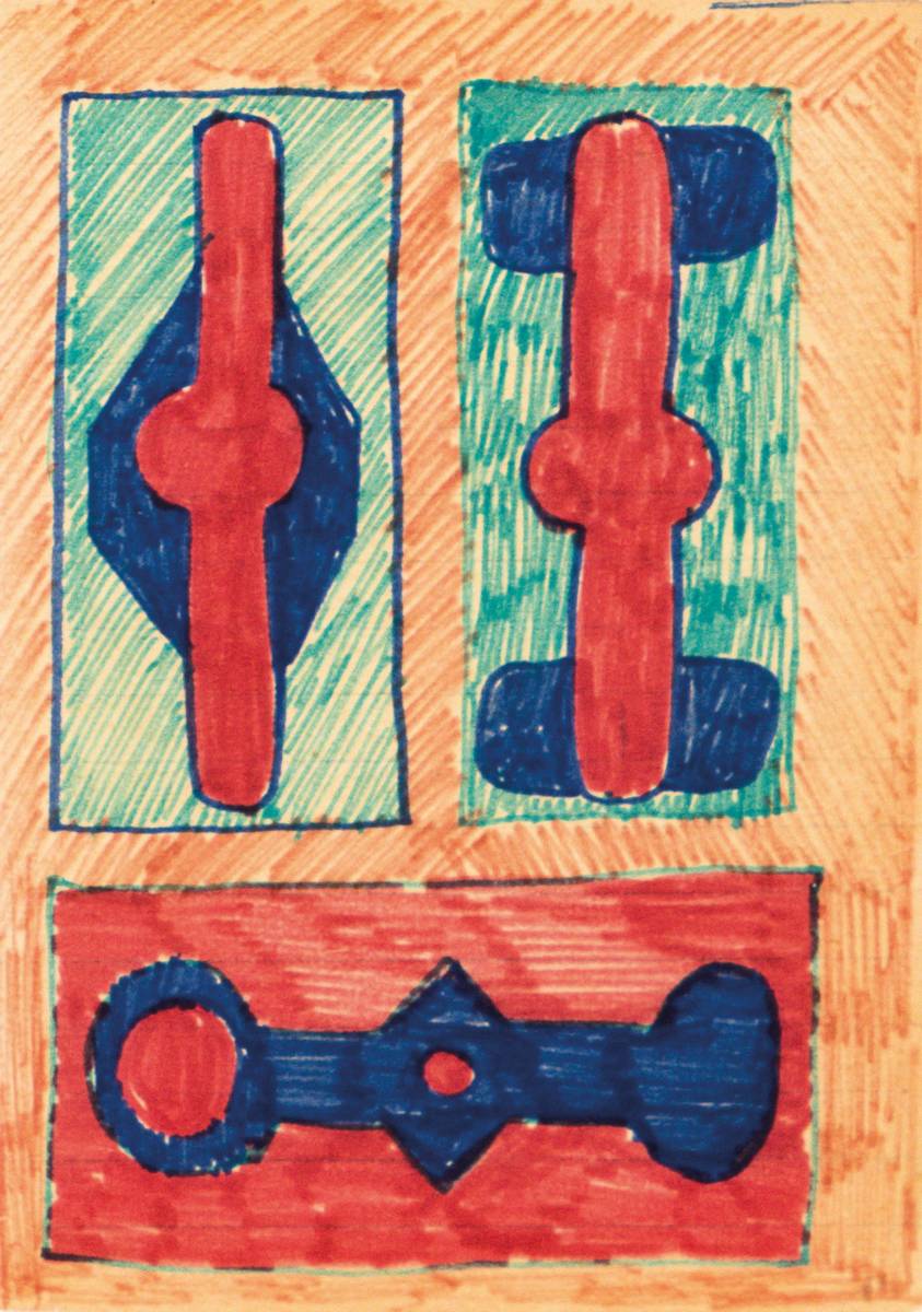 Detail c: A.R. Penck, geb. 1939, Serie aus 20 Farb- Zeichnungen, je 9,8 x 13,8 cm, teils gerahmt