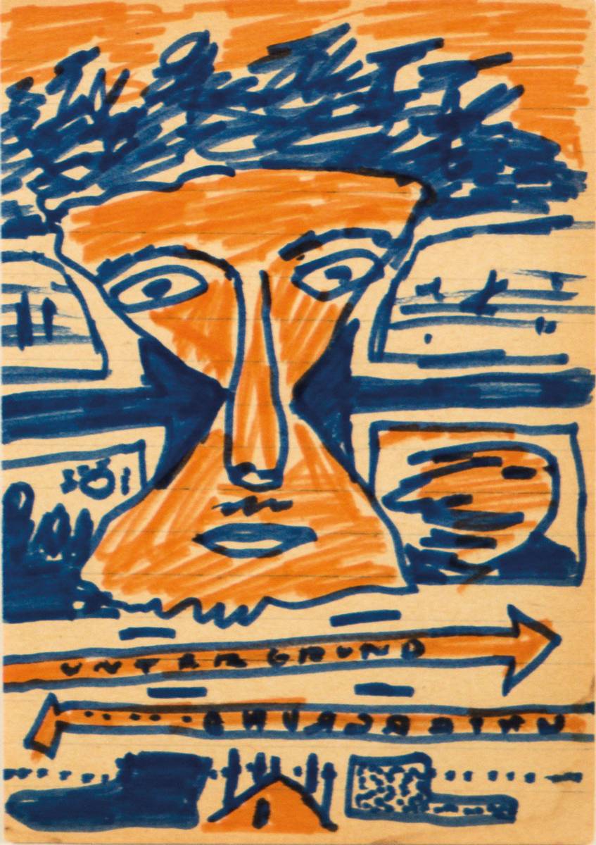 Detail q: A.R. Penck, geb. 1939, Serie aus 20 Farb- Zeichnungen, je 9,8 x 13,8 cm, teils gerahmt