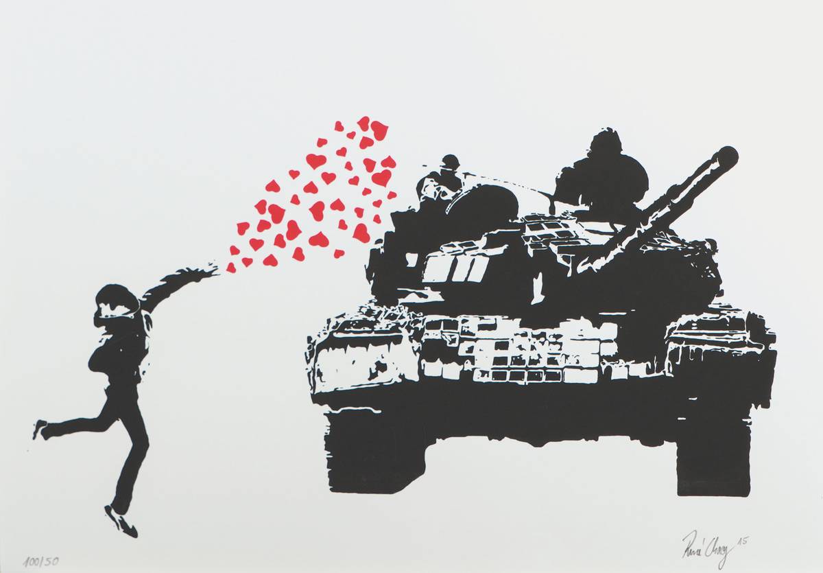 Rene Chaos, geb. 1971 Ludwigshafen, zeitgenössischer Künstler, hier: o.T. Siebdruck, sign, num. 50/100, dat. 2015, ca. 35x50 cm