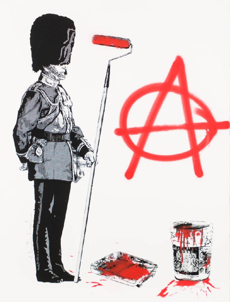 Mr. Brainwash, geb. 1966, Anarchy, Farbsiebdruck, sign., dat., num. 142/250, verso Daumenabdruck, Blattgr. 77x56 cm
