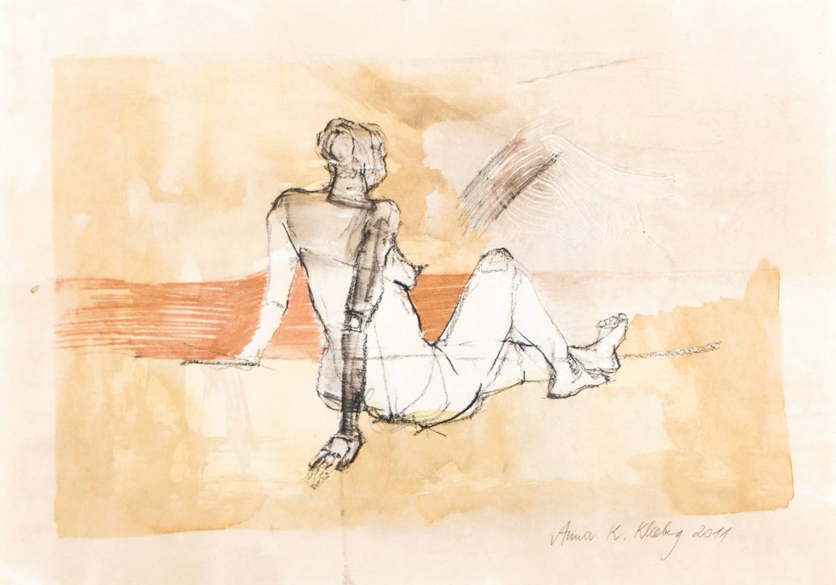 Anna Kathrin Kleeberg, geb. 1976 Chemnitz, Assistentin von Jörg Immendorff, Otmar Alt Stipendiatin, hier: Ohne Titel, 2011, Aquarellund Tusche ...