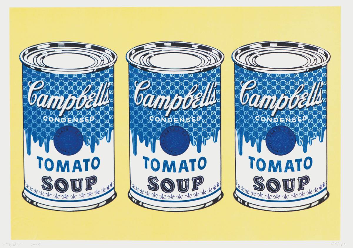 Death NYC, geb. 1979, CampbellÂ´s Tomato Soup, Siebdruck, sign., dat. 2015, num. 45/100, verso goldenes Siegel, mit Zertifikat-Karte, ca. 32x45 cm