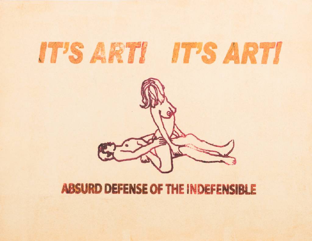 STOT21STCPLANB aka Harry Adams, It´s Art! It´s Art! Absurd Defense Of The Indefensible, Siebdruck, verso großflächig sign. und num. 17/40, Hrsg. ...