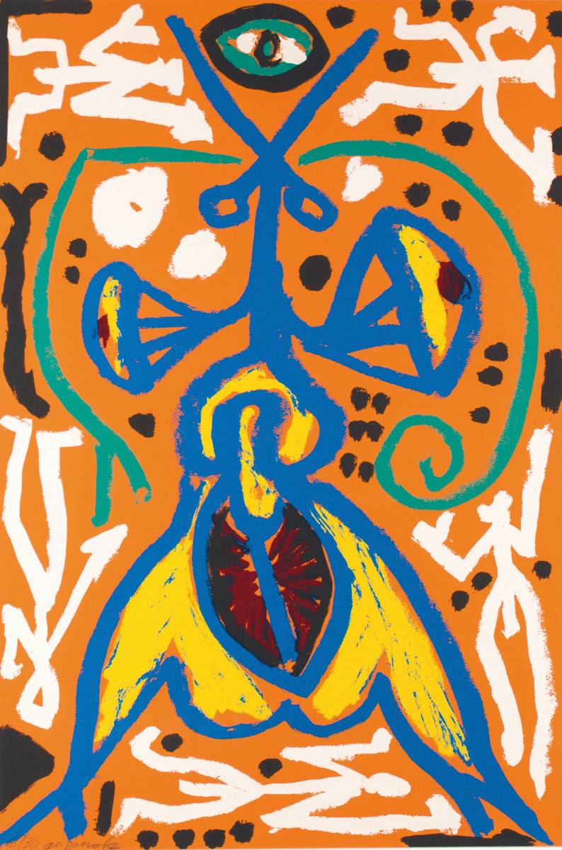 A.R. Penck, geb. 1939, Farblithografie, sign, num. 6/30, Blattgr. 90x60 cm, PP