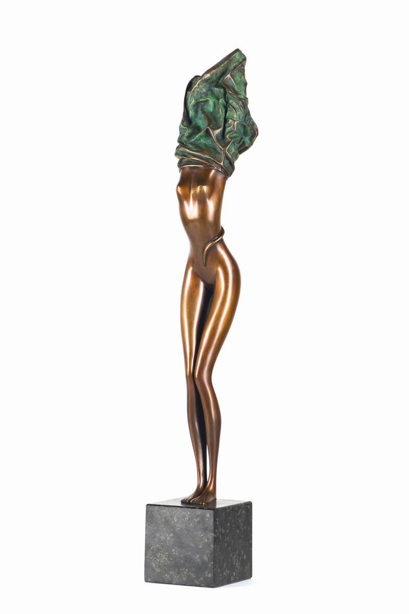 Bruno Bruni, geb. 1935 Gradara, Zopf der Aphrodite, 1990, Bronzeskulptur, sign., num. 590/1000, H. 72 cm mit Granitsockel, inkl. Zertifikat