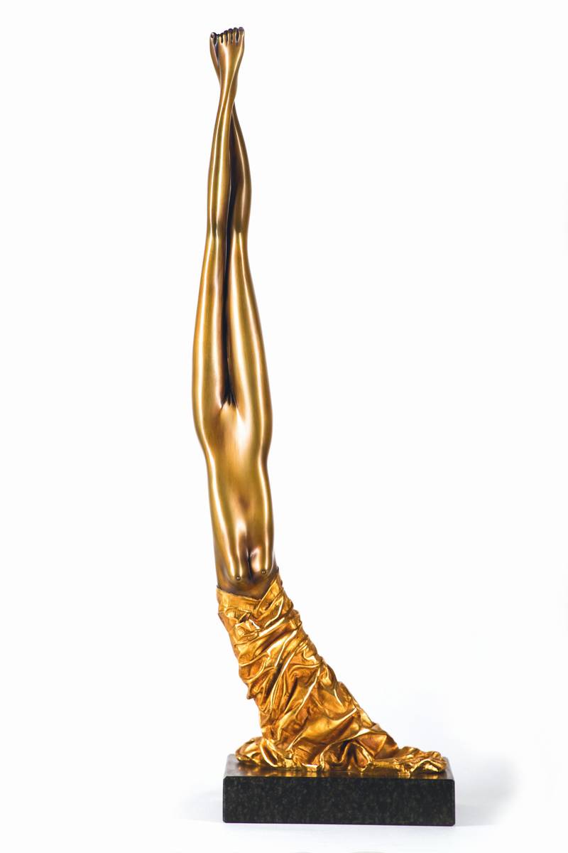 Bruno Bruni, geb. 1935 Gradara, La Onda - Die Welle, Bronzeskulptur, teils vergoldet, sign., num. e.a. /190, H. 79 cm, inkl. Zertifikat