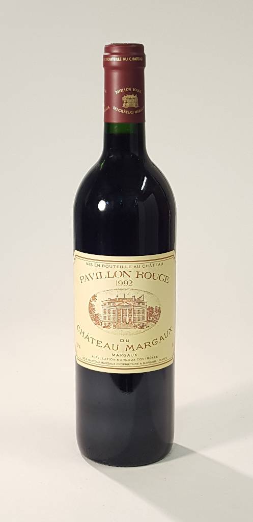 1 Flasche 1992 Pavillon Rouge, Zweitwein vonChateau Margaux, Margaux, ca. 75 cl, 12,5 % vol., Füllstand: ca. into neck, unverkostet, sehr guter ...