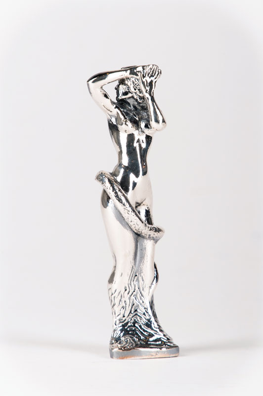 Ernst Fuchs, 1930-2015, Frau Lot, silberfarbener Metallguss, sign., num. 58, H. 10 cm