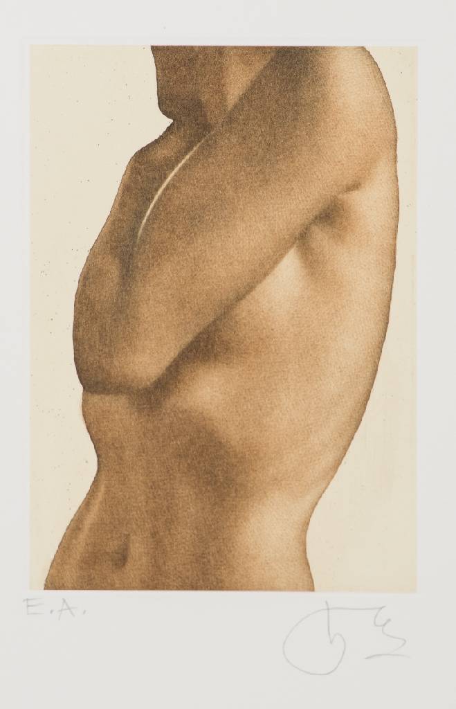Willi Kissmer, geb. 1951, kleiner Halbakt II, Radierung auf Bütten, handsign., num. e.a., Platte 17,5x12,5 cm