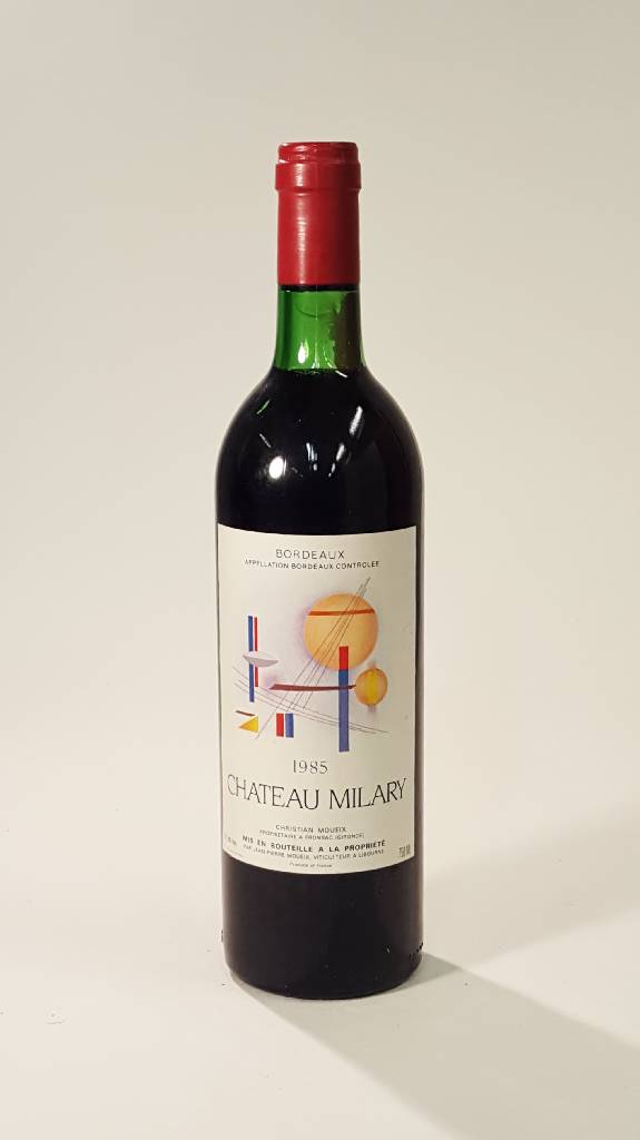 3 Flaschen 1985 Chateau Milary, Christian Moueix, je ca. 75 cl, Füllstände: je ca. top shoulder, unverkostet, selten im Angebot, Christian Moeuix ...