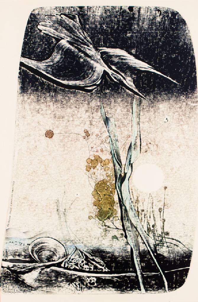 Klaus Heinrich Keller, geb. 1938 Landau, Original-Monotypie, sign., dat. 1973, verso betitelt, ca. 80,5x60 cm, unter Glas gerahmt