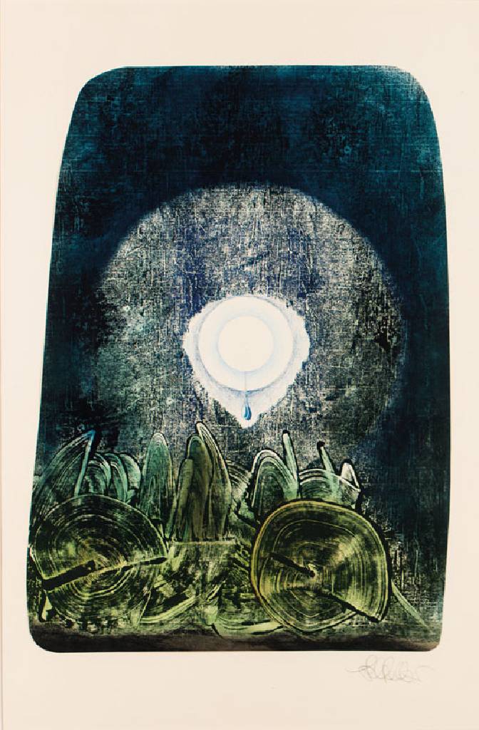 Klaus Heinrich Keller, geb. 1938 Landau, Original-Monotypie, sign., dat. 1973, betitelt, Blattgr. 80,5x60 cm, unter Glas gerahmt