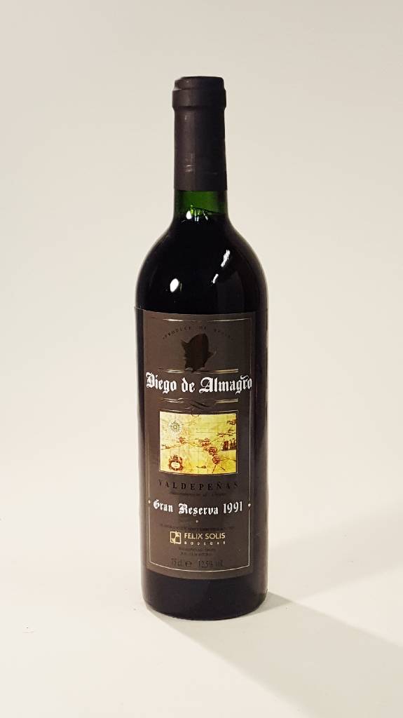 6 Flaschen 1991 Felix Solis Diego de Almagro Gran Reserva, Valdepenas-Spanien, je ca. 75 cl, 12,5% Vol., unverkostet, sehr gute Erhaltungszustände, ...