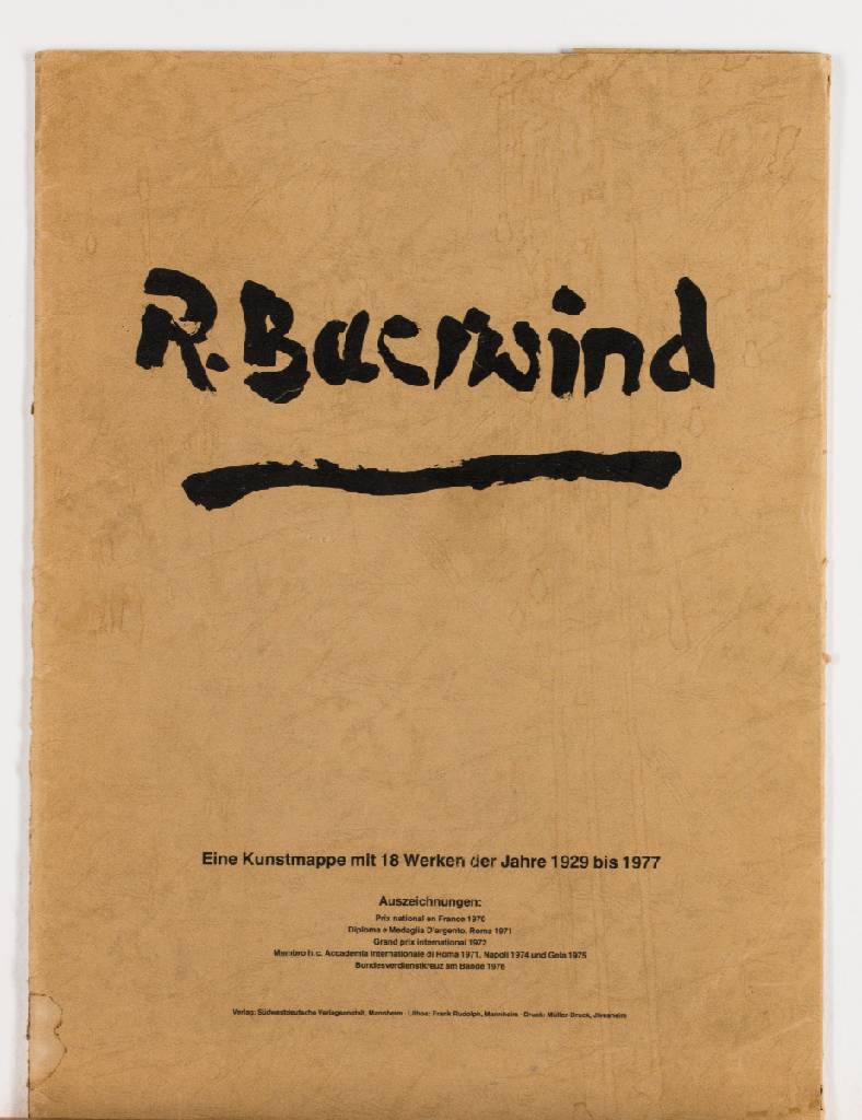 Rudi Baerwind, 1910-1982, Künstlermappe, Innenseite signiert, mit 15 Offsets, je handsign., Blattgr. 40x55 cm