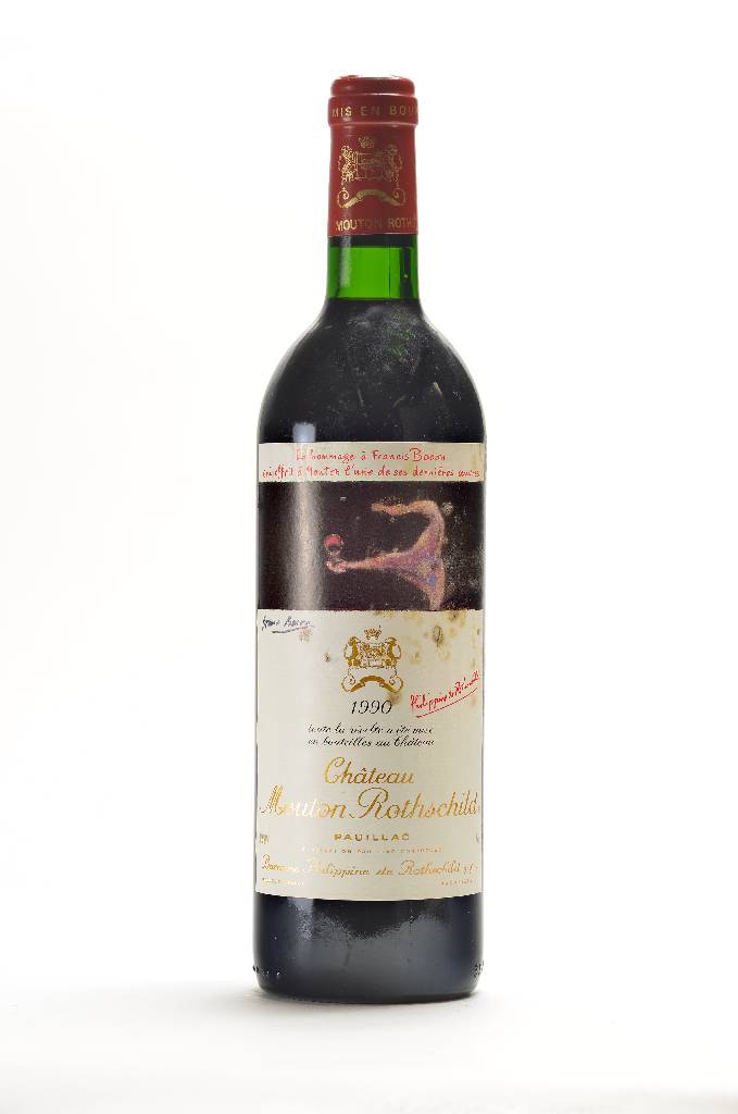 1 Flasche 1990 Chateau Mouton Rothschild, Premier Cru Classe, Pauillac, ca. 75 cl, 12,5 % Vol., unverkostet, Füllstand: ca. into neck, ...