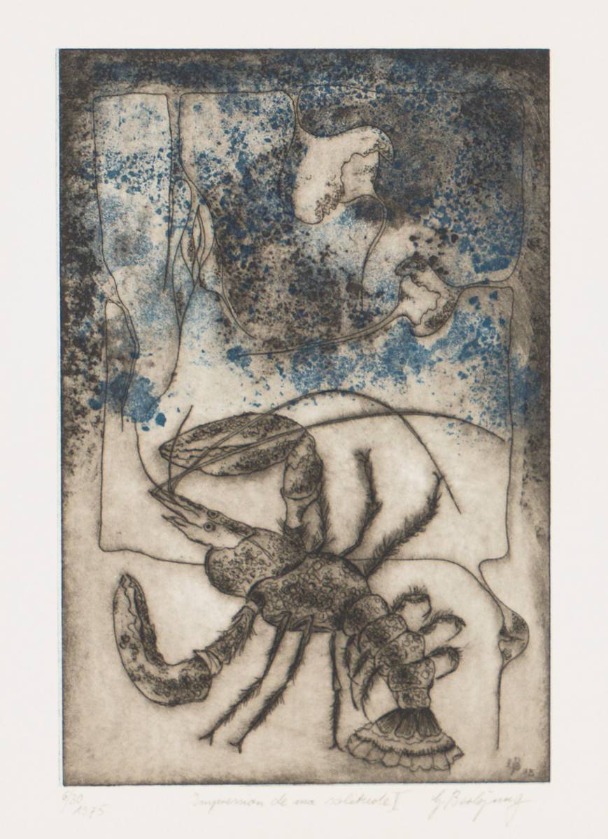 Günther Berlejung, geb. 1949 Ludwigshafen, Impression de ma Solitude II, Farbradierung, sign., num. 6/30, dat. 1975, Platte ca. 29,5x19,5 cm, unter ...