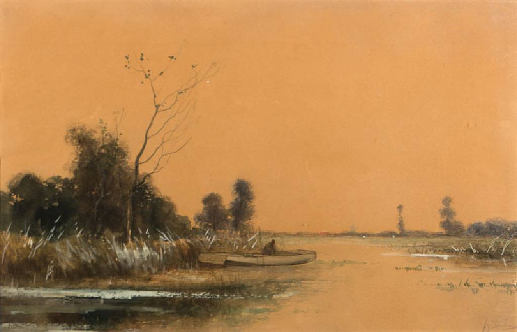 Johan Hendrik Doeleman, 1848-1913 Niederlande, Aquarell/Papier, sign., ca. 45x60 cm, PP, unter Glas gerahmt