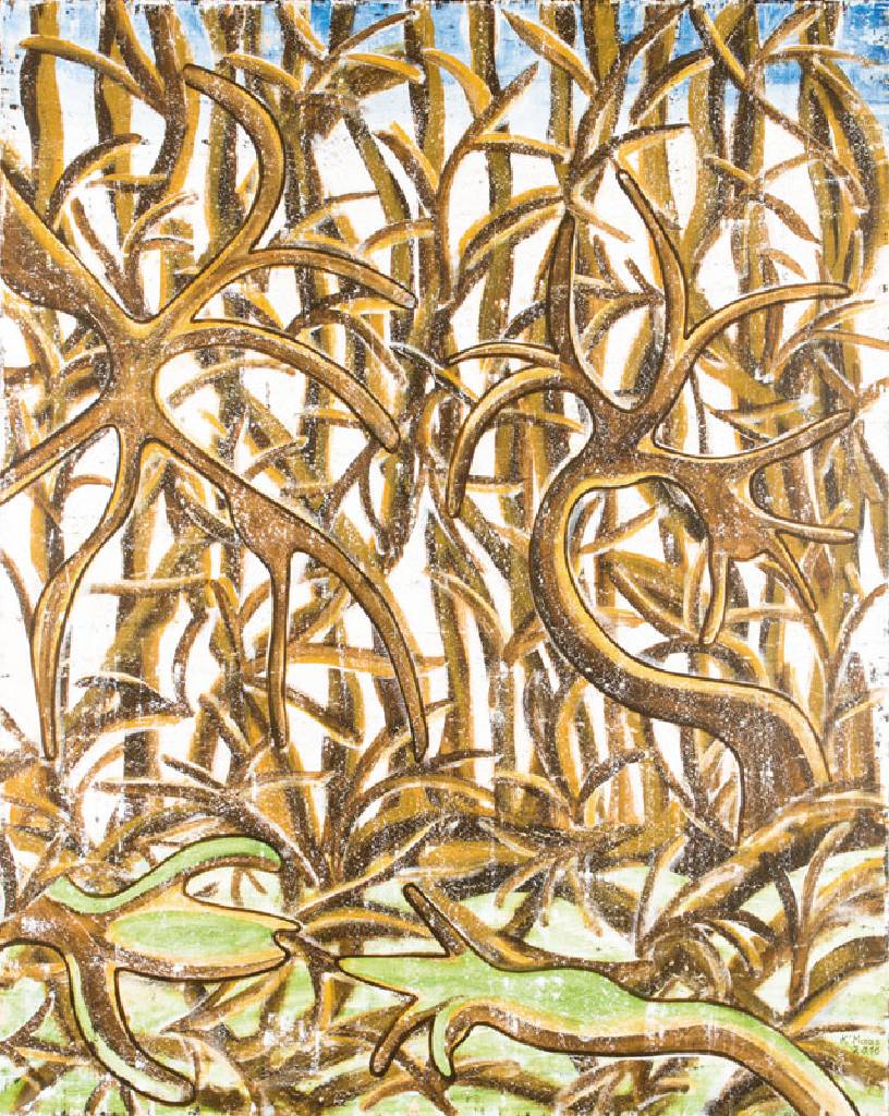 Karin Maas, geb. 1952, Forest, Acryl/Lwd, sign., ca. 100x80 cm