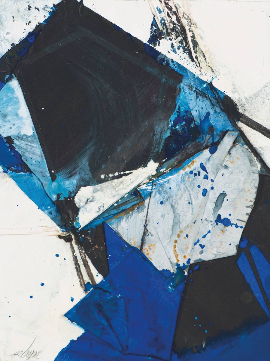 Robert Zielasco, geb. 1948 Wien, Ohne Titel, Mischtechnik/ Collage auf Lwd, auf Holzplatte angebracht, ca. 47x35 cm, gerahmt
