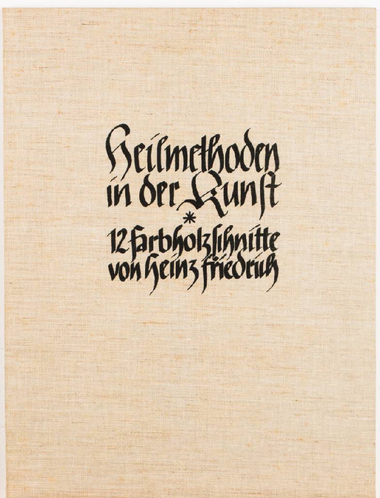 Detail f: Heinz Friedrich, geb. 1924 Schwetzingen, Künstlermappe Heilmethoden in der Kunst, 12 Original-Holzschnitte, teils farbig, je handsigniert, betitelt, ...