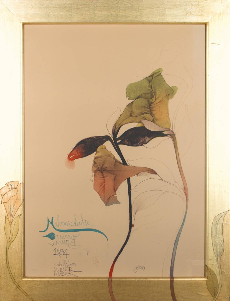 Bruno Bruni, geb. 1935 Gradara, Melancholie,Farblithografie, handsign, num. 96/250, Blattgr. 100 x 72 cm, unter Glas gerahmt