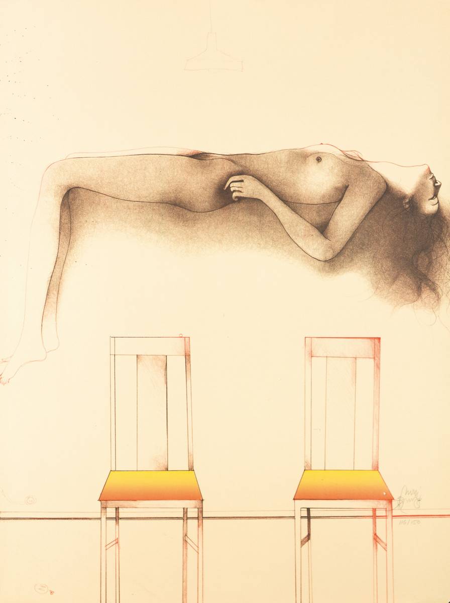 Bruno Bruni, geb. 1935 Gradara, Magic Afternoon II, Farblithografie 1981, handsign., num. 116/150, Blattgr. 77x58 cm, WVZ 261