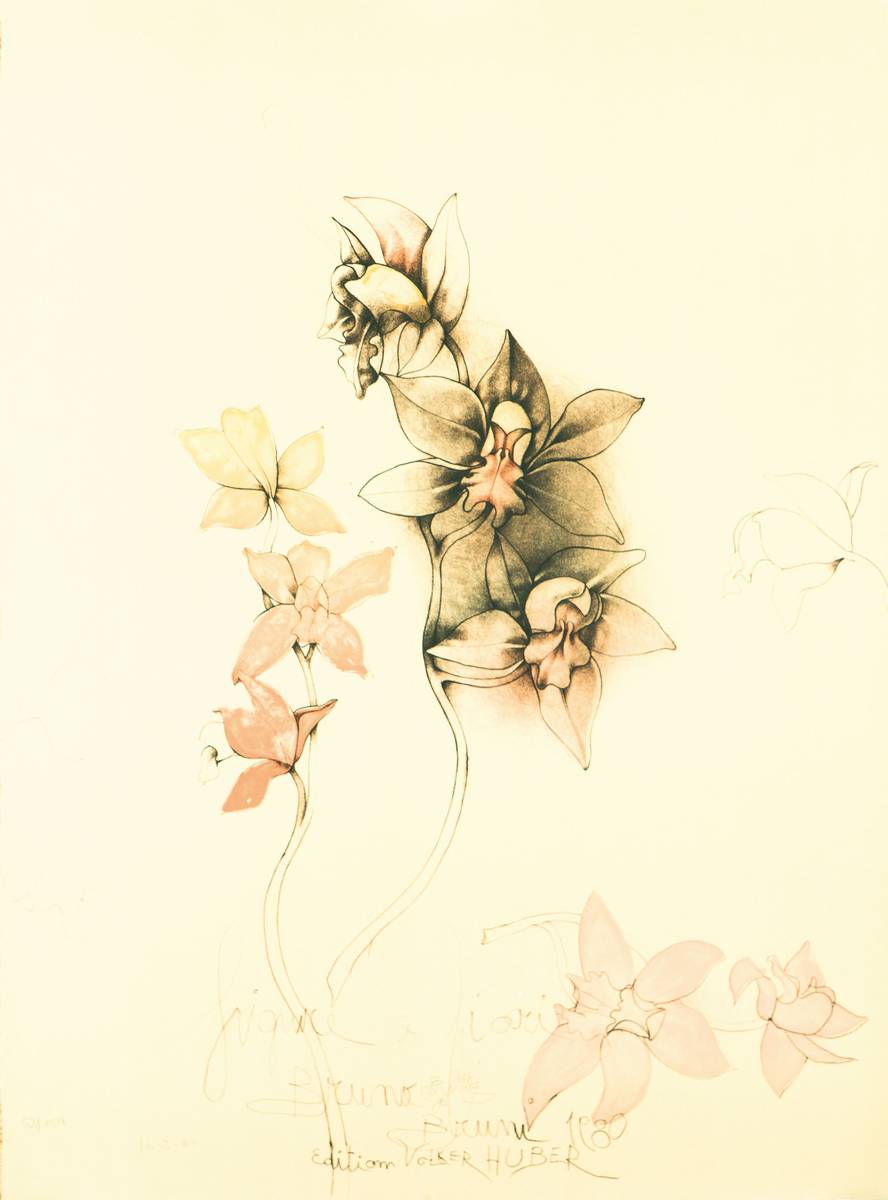 Bruno Bruni, geb. 1935 Gradara, Figure e fiori, Farblithografie 1980, handsign., num 52/150, Blattgr. 76X56 cm, WVZ 220